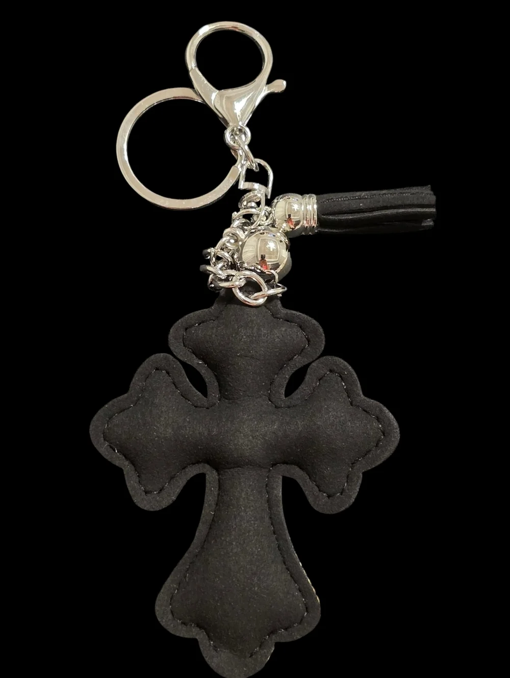 Red and Black Cross Bag Charm Keychain